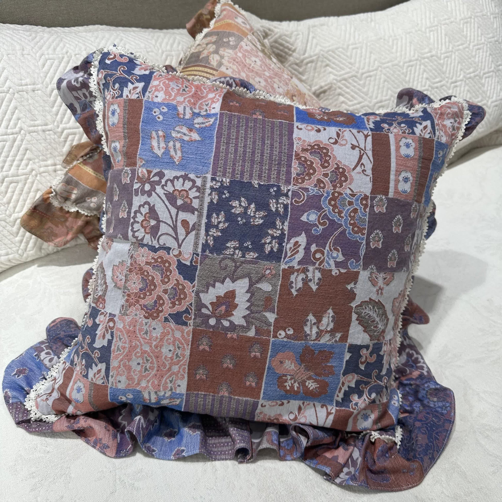 Vintage-Inspired Floral Accent Pillow - image 2