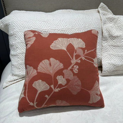 Rustic Ginkgo Leaf Accent Pillow - 18" x 18" - image 0