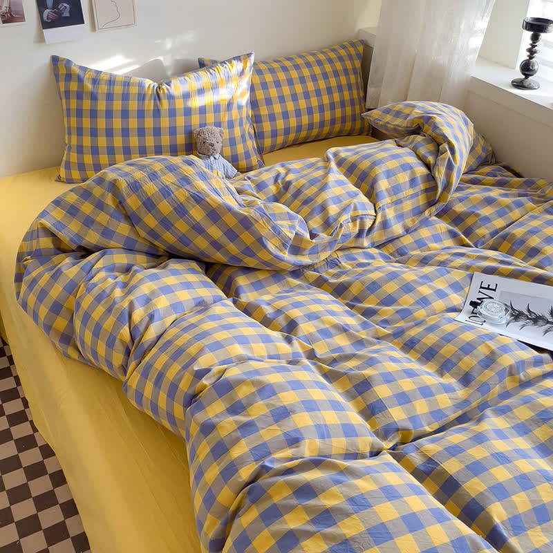 Cotton Checkered Dorm Bedding Set - image 3