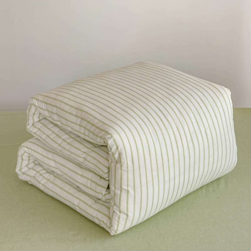 Cotton Minimalist Striped Dorm Bedding Set - image 4