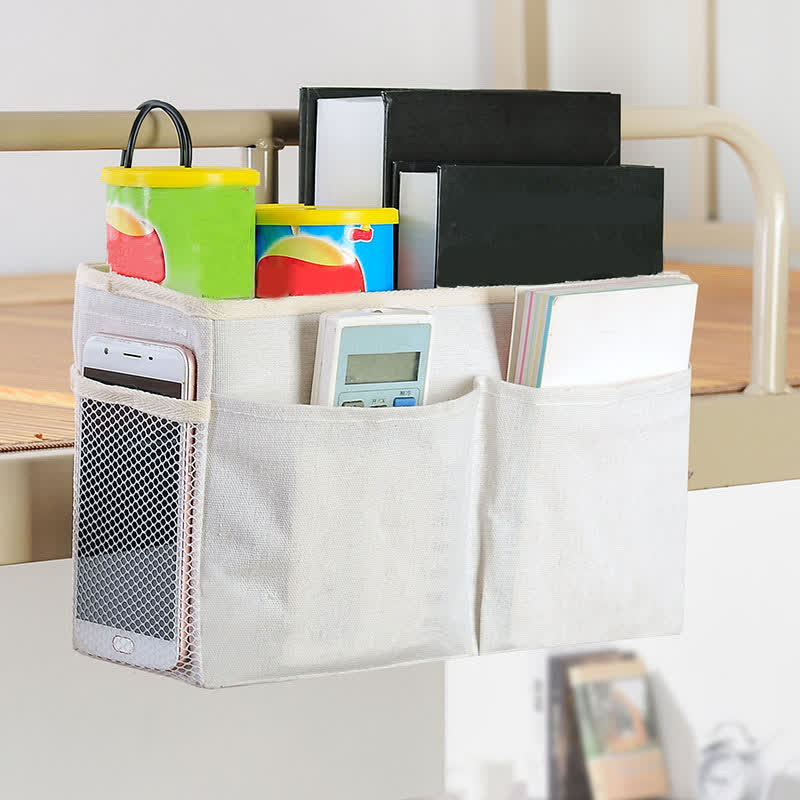 Dorm Bed Hanging Storage Bag - White - 3PCS - 12"L x 4"W x 7"H - image 1