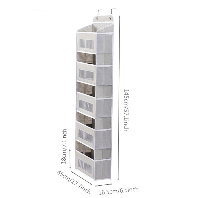 Dorm Hanging Multi-Layer Storage Organizer - Light Gray - 3PCS - 18"L x 6"W x 57"H - image 11