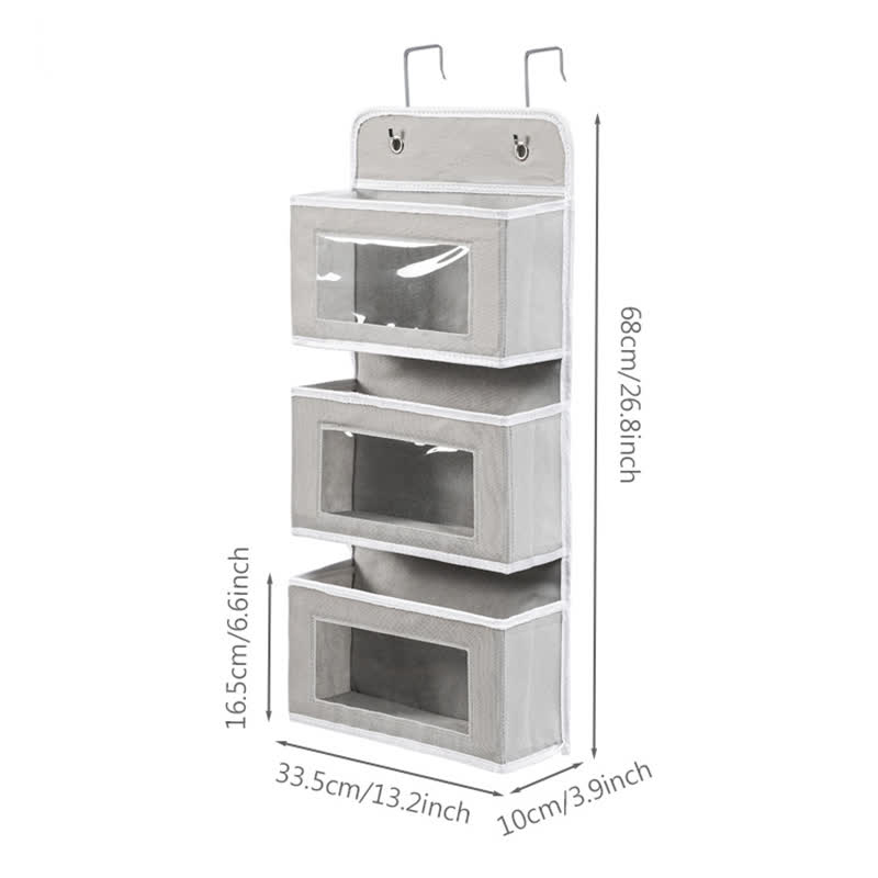 Dorm Hanging Multi-Layer Storage Organizer - Light Gray - 3PCS - 13"L x 4"W x27"H - image 10