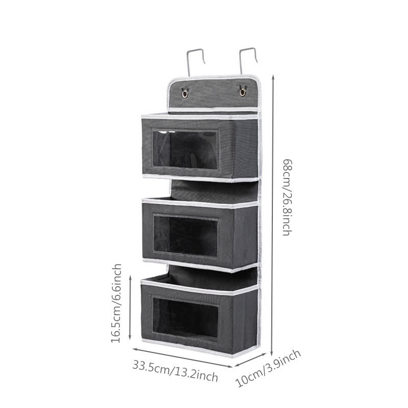Dorm Hanging Multi-Layer Storage Organizer - Dark Grey - 3PCS - 13"L x 4"W x27"H - image 17