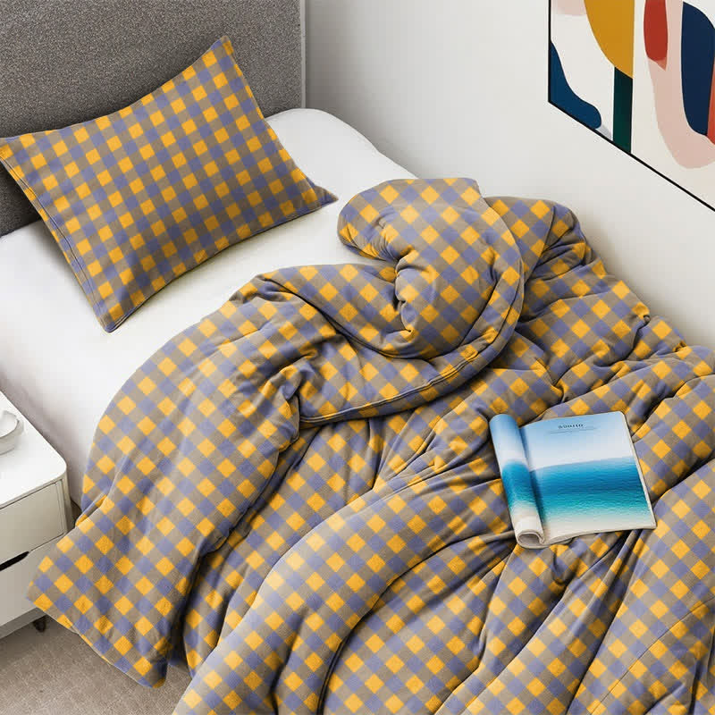 Cotton Checkered Dorm Bedding Set - image 1