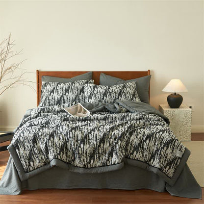 Ink Wash Natural Cotton Gauze Quilt - King - image 0