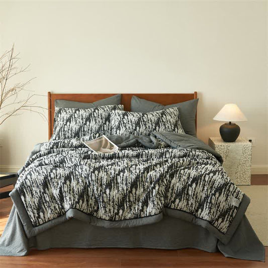 Ink Wash Natural Cotton Gauze Quilt - King - image 0