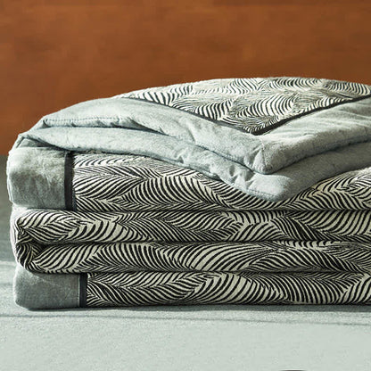 Leaf Stripe Natural Cotton Gauze Quilt - image 2