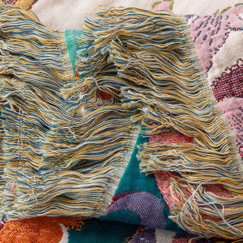 Flower Vine Cotton Gauze Tassel Blanket - image 4