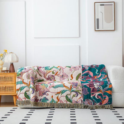 Flower Vine Cotton Gauze Tassel Quilt - image 2