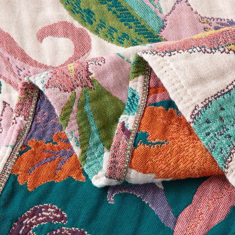 Flower Vine Cotton Gauze Tassel Quilt - image 3