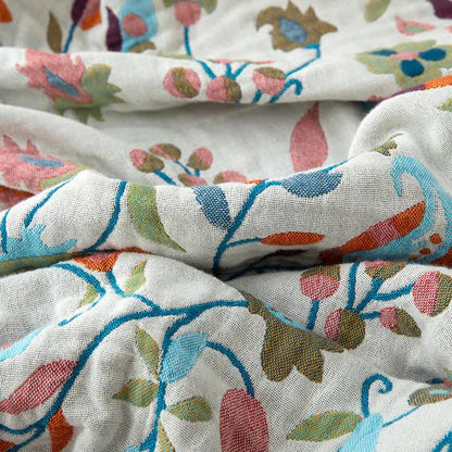 Bohemian Artistic Floral Leaf Cotton Blanket - image 3