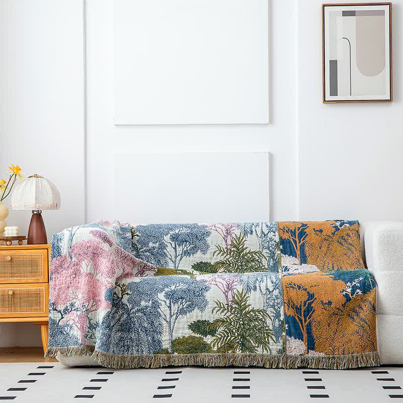 Woodland Cotton Gauze Tassel Quilt - image 1