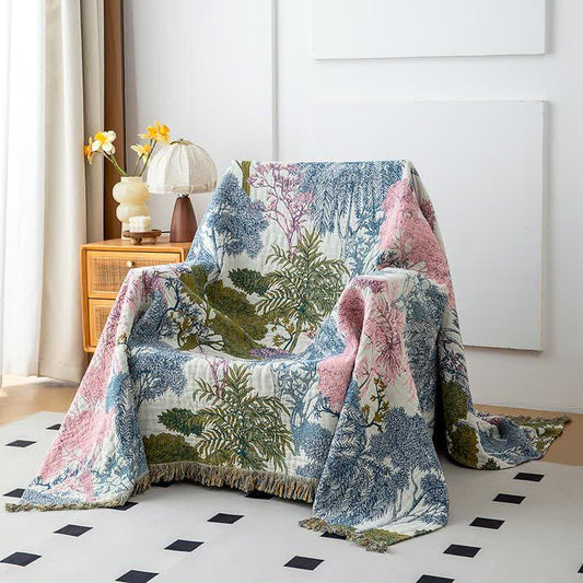 Woodland Cotton Gauze Tassel Blanket - image 0