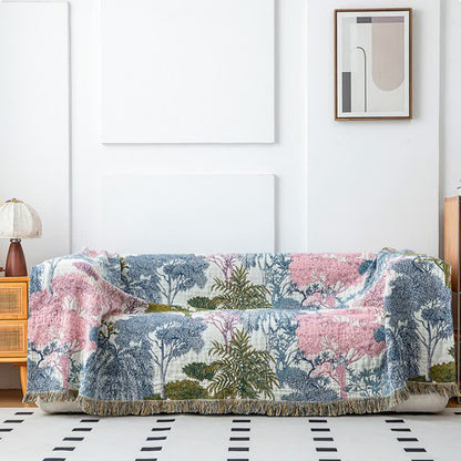 Woodland Cotton Gauze Tassel Blanket - image 2