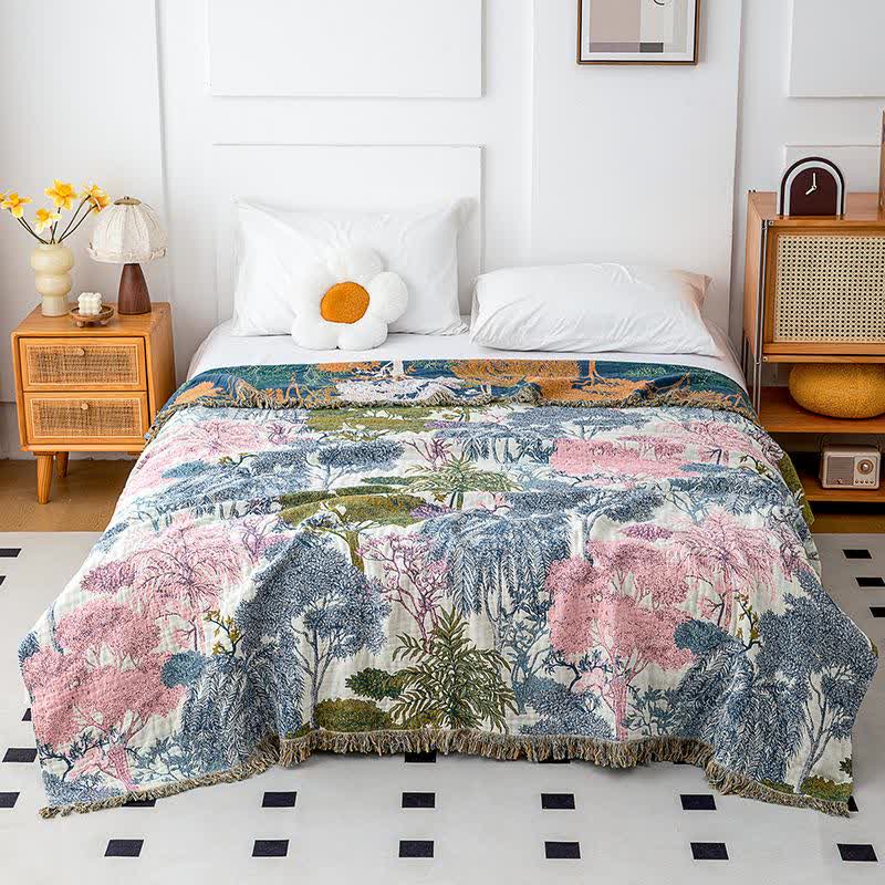 Woodland Cotton Gauze Tassel Blanket - image 3
