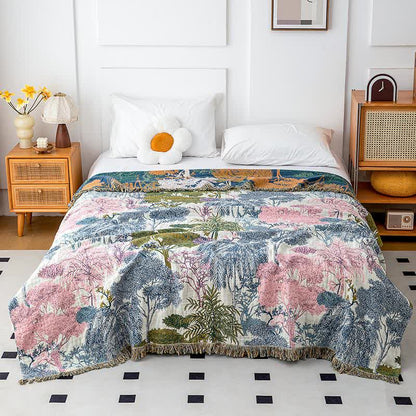 Woodland Cotton Gauze Tassel Blanket - image 3