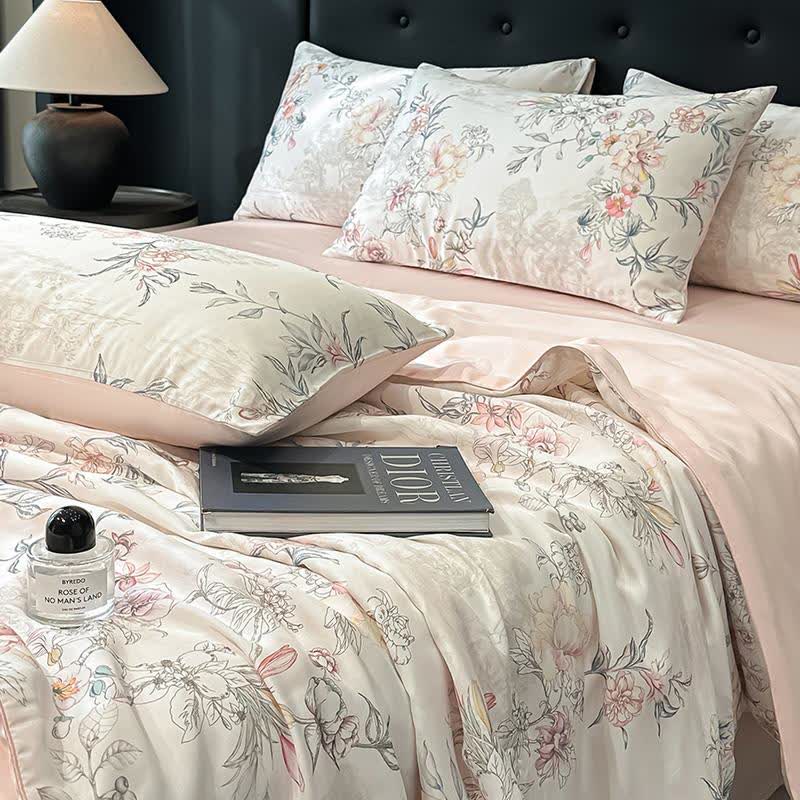 Rose Print Silky Natural Quilt - image 1