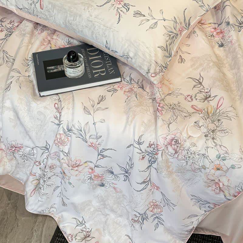 Rose Print Silky Natural Quilt - image 5