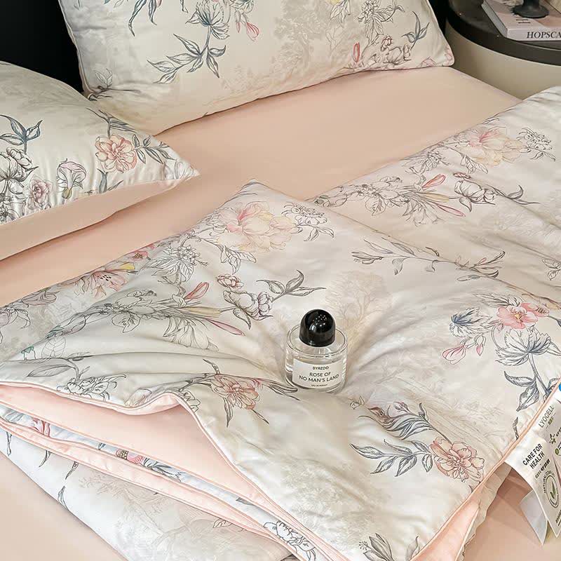 Rose Print Silky Natural Quilt - image 6