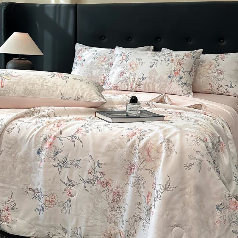 Rose Print Silky Natural Quilt - image 3