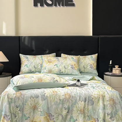 Daisy Print Silky Natural Quilt - Bedding Sets - King - image 0