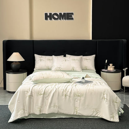 Bamboo Print Silky Natural Quilt - Bedding Sets - King - image 0