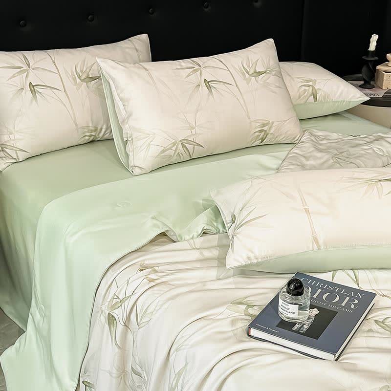 Bamboo Print Silky Natural Quilt - image 3