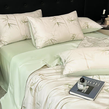 Bamboo Print Silky Natural Quilt - image 3