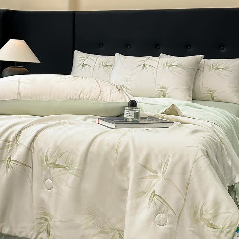 Bamboo Print Silky Natural Quilt - image 2