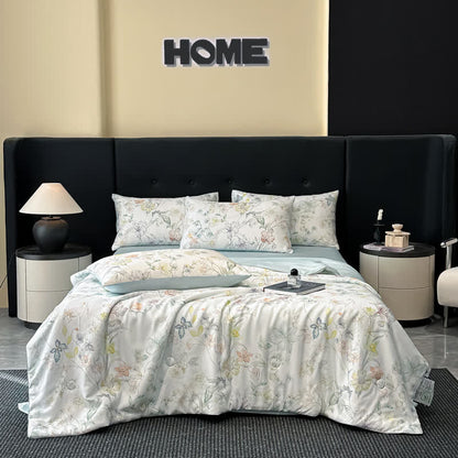 Pastel Floral Print Silky Natural Quilt - Bedding Sets - King - image 0