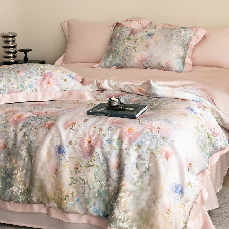 Poppy Floral Print Silky Natural Quilt - image 9
