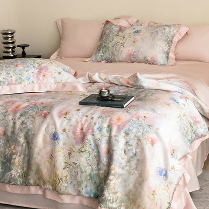 Poppy Floral Print Silky Natural Quilt - image 9