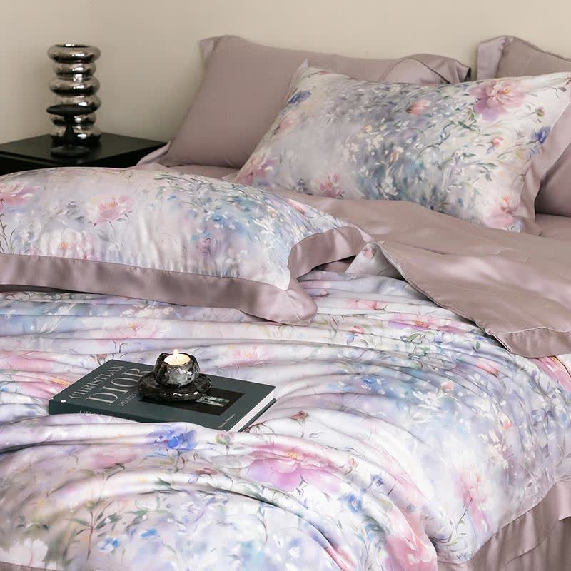 Poppy Floral Print Silky Natural Quilt - image 4