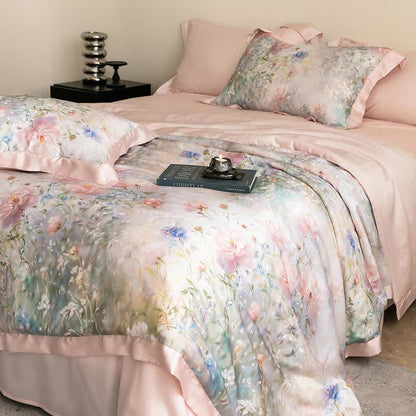 Poppy Floral Print Silky Natural Quilt - image 10