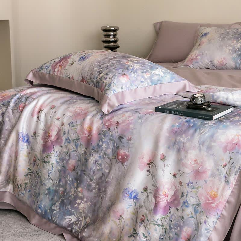 Poppy Floral Print Silky Natural Quilt - image 5
