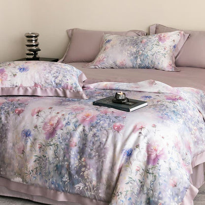 Poppy Floral Print Silky Natural Quilt - image 1