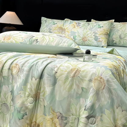 Daisy Print Silky Natural Quilt - image 2