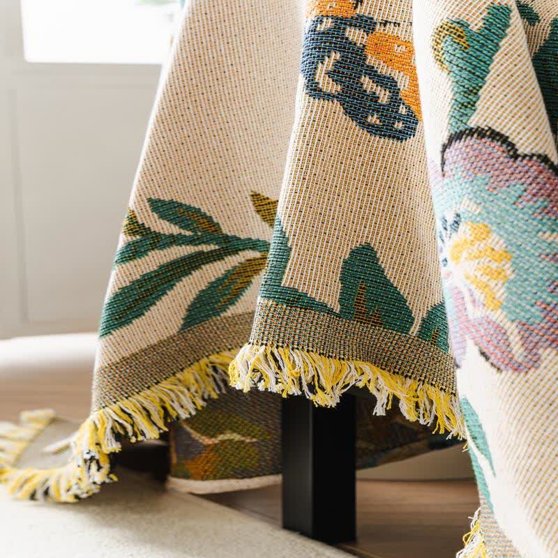 Green Leaf Floral Chenille Sofa Protector - image 5