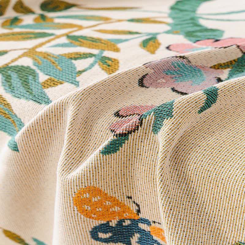 Green Leaf Floral Chenille Sofa Protector - image 6