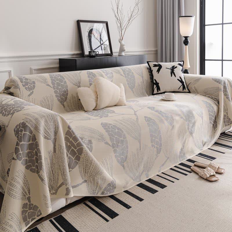 Pine Cone Ice Silk Sofa Protector - Light Gray - 71" x 134" - image 5