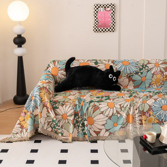 Colorful Daisy Print Sofa Protector - 71" x 134" - image 0