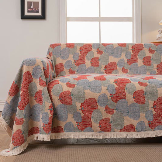 Vintage Jacquard Pumpkin Sofa Protector - 71" x 134" - image 0