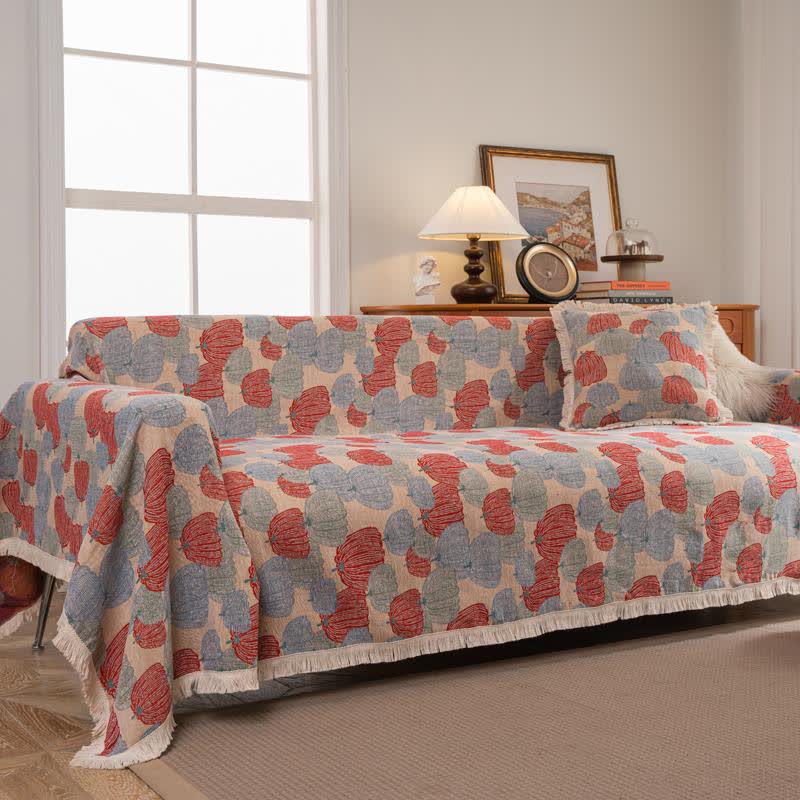 Vintage Jacquard Pumpkin Sofa Protector - image 2