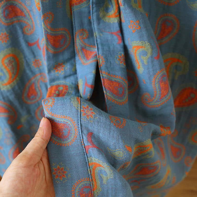 Paisley Cotton Gauze Japanese Kimono Robe - image 4