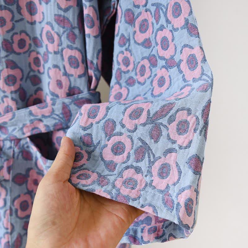 Begonia Cotton Japanese Kimono Robe - image 7