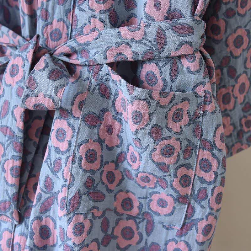 Begonia Cotton Japanese Kimono Robe - image 8