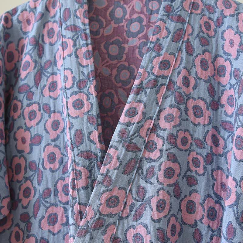 Begonia Cotton Japanese Kimono Robe - image 5