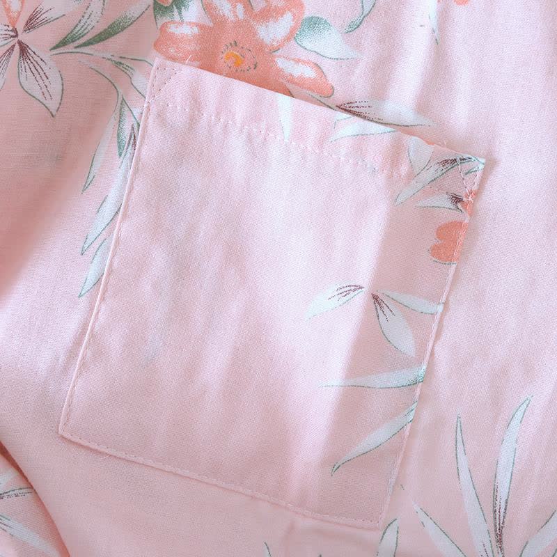 Peach Blossom Cotton Japanese Kimono Robe - image 10