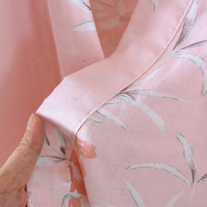 Peach Blossom Cotton Japanese Kimono Robe - image 6